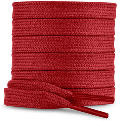 SULPO Sznurówki bawełniane, płaskie, do obuwia sportowego, kolor czerwony